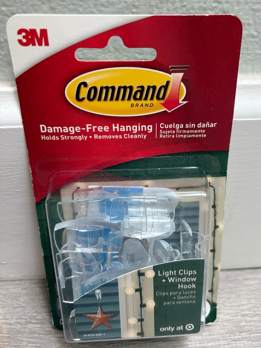3M Command Light Clips + Window Hook - Clear